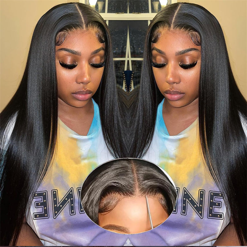 straight wig 6x6 Transparent Lace Closure Wigs