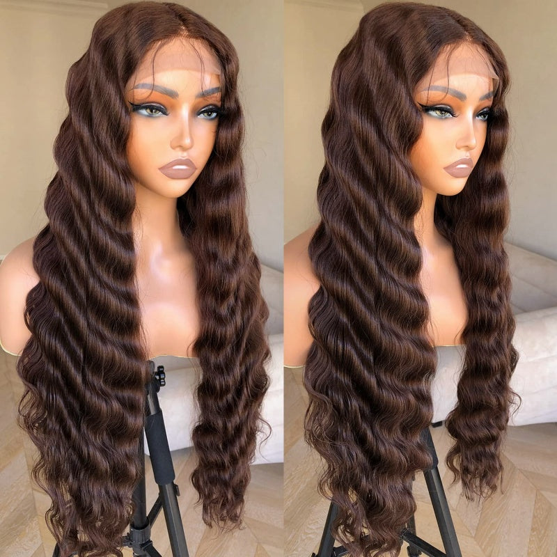  Chocolate Brown 13x4 Loose Deep Wave 