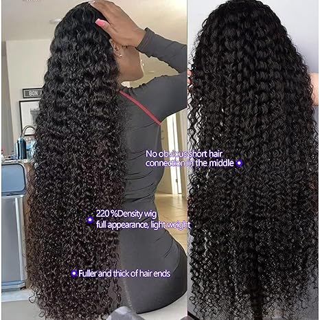 Lemoda 220% Density 12A Virgin 13x6/13X4 Deep Wave Full Lace Frontal Wig Human Hair 13x6/13X4 Water Wave Wigs Human Hair HD Transparent Curly Lace Front Wigs Brazilian Wet and Wave Lace Wig Hair 22 Inch