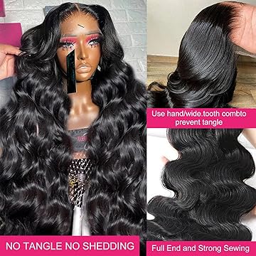 Lemoda Breathable HD Transparent Lace Wig Body Wave 13x6 Lace Frontal Wig Human Hair for Black Women