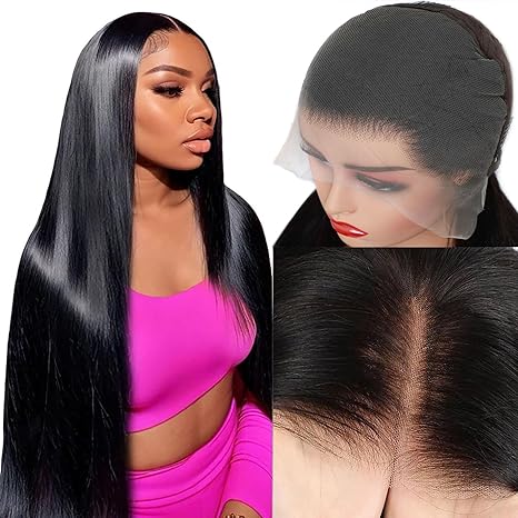 Lemoda 13X6 Lace Frontal Wigs Human Hair Transparent Lace Straight Long inches Brazilian Virgin Hair