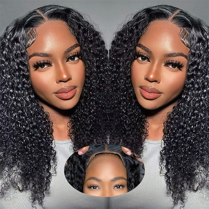 6x6 Lace Closure Wigs Kinky Curly wig 180% density