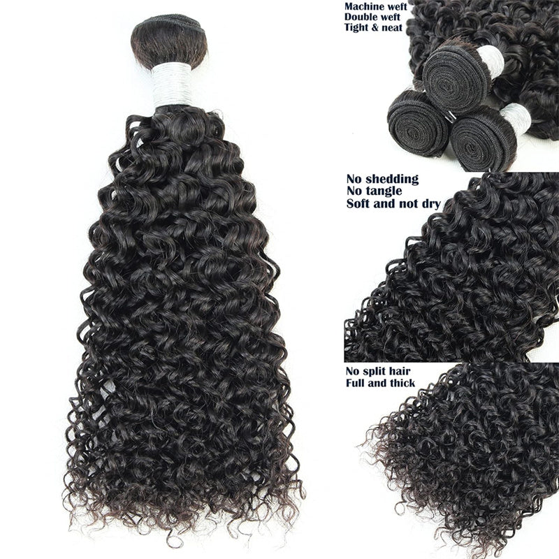 Curly Single Bundles Human Hair 100% Brazilian Virgin Hair