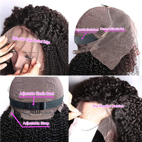  Kinky Curly 13x4 HD Lace Frontal Wig Human Hair with baby hair
