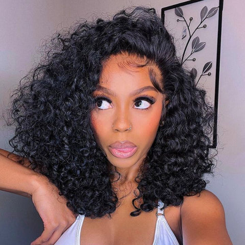 Lemoda HD Lace 13x4 Lace Front Wig 180% / 250% Hair Density Curly Bob Wigs Curly Wave Wig for Black Women