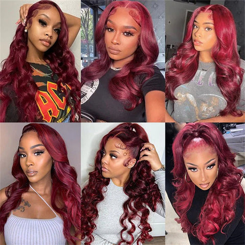 99j Wine Red Color Brazilian Body Wave Hair 3 Bundles With 4x4 Closure Human Hair - Lemoda Hair