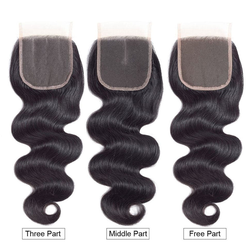 Indian Body Wave 4X4 Transparent Lace Closure Brazilian Human Hair
