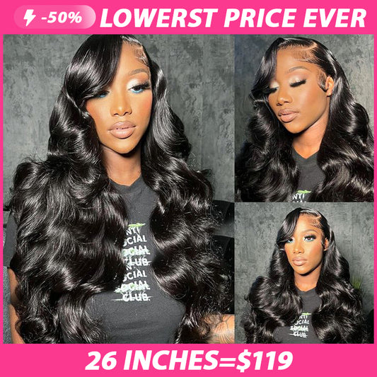 Lemoda Body Wave 7x5 Lace Closure Glueless Wig Human Hair 180 Hair Density with Pre-pleached Knots