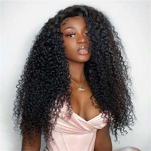  Kinky Curly 13x4 HD Lace Frontal Wig Human Hair 180% density
