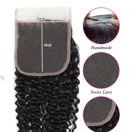 Curly 4*4 Lace Closure Virgin Human Hair