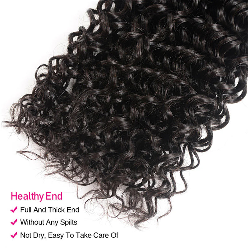 Curly Wave Hair 3 Bundles With 4x4 Closure
