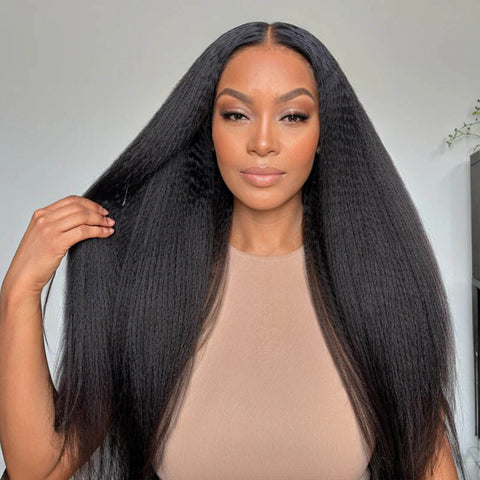 kinky straight bundles with 13x4 lace frontal 