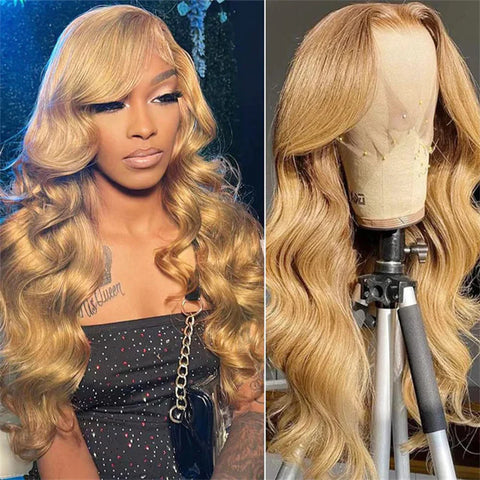 Honey Blonde Wig Human Hair Pre Plucked 13x6 Lace Front Wigs Body Wave Wigs 