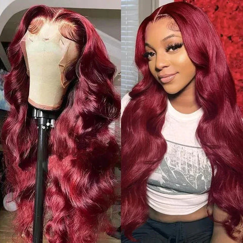 13x4 Lace Frontal wig Body Wave 99J Lace Wig Brazilian Human Virgin Hair