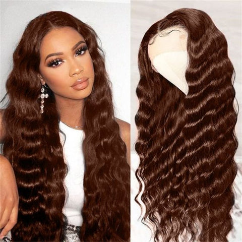 13x4 brown deep wave wig