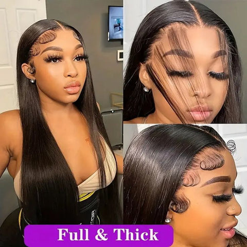 Lemoda Full Lace Human Hair Wigs Straight Wigs Pre Plucked With Baby Hair Natural Hairline