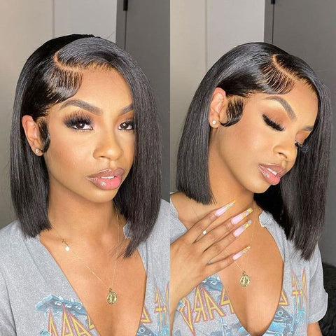 Ready to Go Glueless Wig 5x5 Transparent Lace Closure Beginner Friendly Short Straight Bob Wig