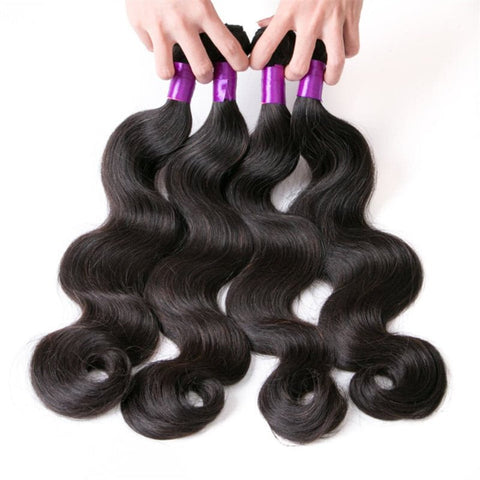 Body Wave 4 Bundles With 4X4 Lace Closure Brazilian Virgin Human Hair - Lemoda Hair