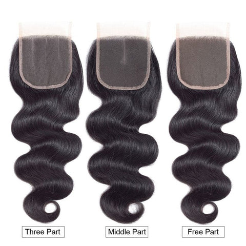 Body Wave 4 Bundles With 4X4 Lace Closure Brazilian Virgin Human Hair - Lemoda Hair