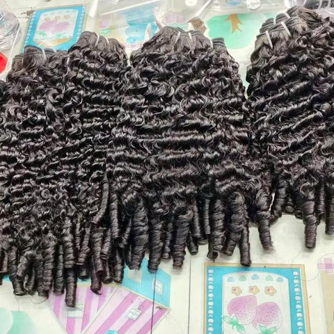 Brazilian Curly Hair Human Hair 4 Bundles Burmese Curls Bundles 100% Virgin Human Hair - Lemoda Hair