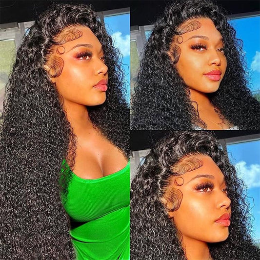 Brazilian Curly Wave Pre Plucked With Natual Hairline Human Hair 13x4 Lace front Wigs - Lemoda Hair