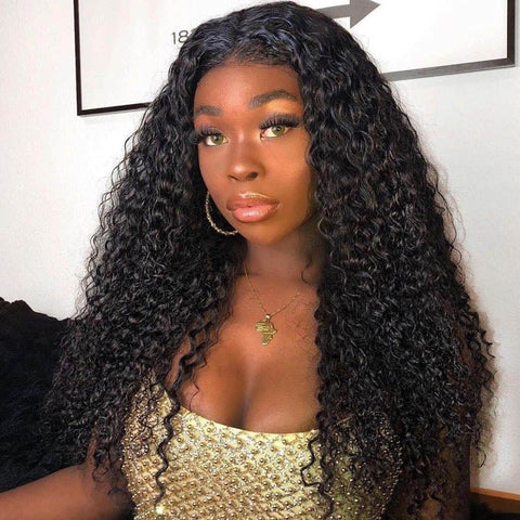 Brazilian Curly Wave Pre Plucked With Natual Hairline Human Hair 13x4 Lace front Wigs - Lemoda Hair