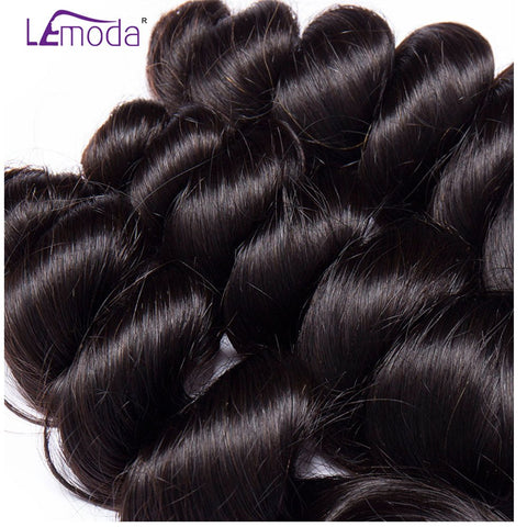 Brazilian Loose Wave 3 Bundles 100% human virgin hair Machine Double Weaving Hair Extension - Lemoda Hair