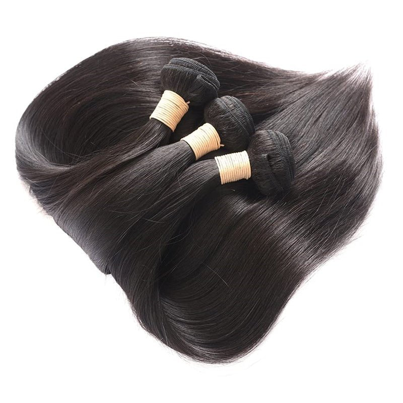 Brazilian Straight Hair 3 Bundles With 4x4 Lace Closure Wig - Lemoda Hair