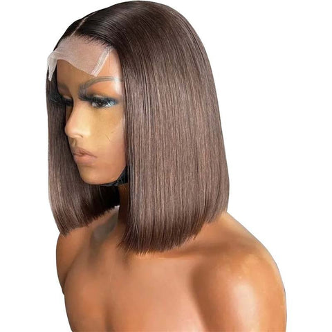 Brown Wig Human Hair Short Bob Wig Straight Hairstyle 180% Density Colored Bob Wig - Lemoda Hair