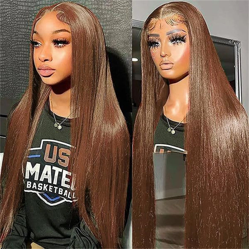  brown color straight wig