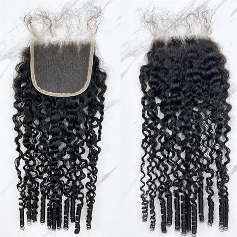 Burmese Curly Hair Indian Human Hair 3 Bundles With 4x4 Lace Closure - Lemoda Hair