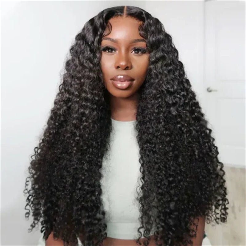 Curly Human Hair Transparent Lace Front Wig 6X6 Lace Closure Wig Pre Plucked For Women 210% Density - Lemoda Hair