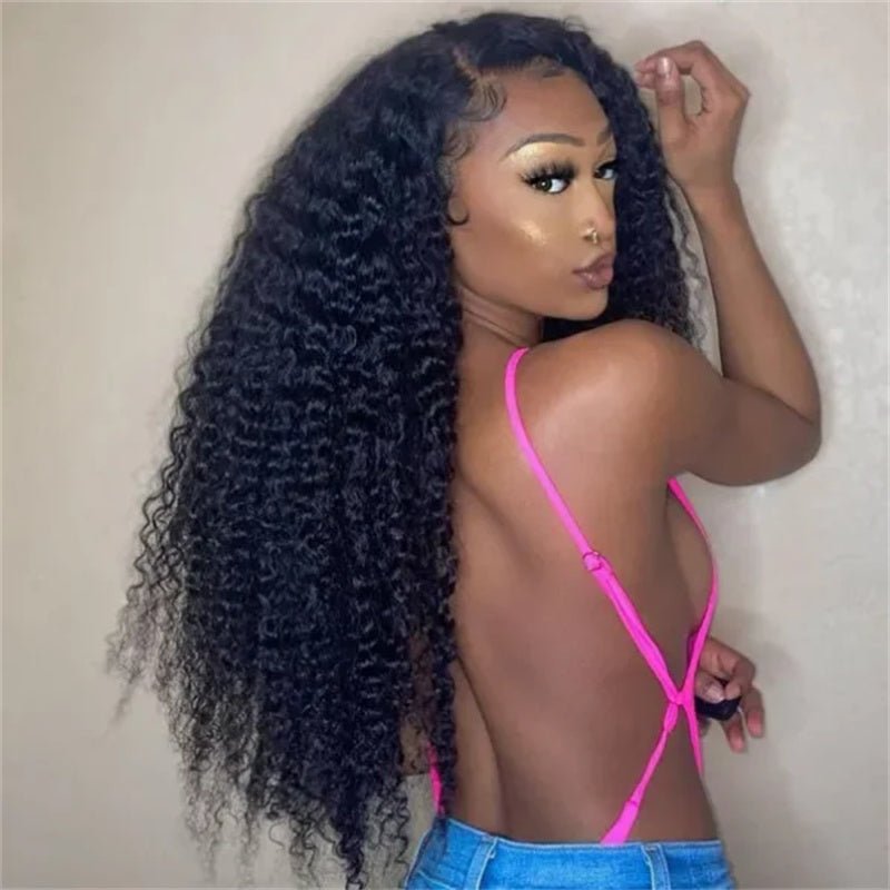 Curly Human Hair Transparent Lace Front Wig 6X6 Lace Closure Wig Pre Plucked For Women 210% Density - Lemoda Hair