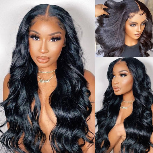 Fast Delivery Lemoda 13x6 Lace Frontal Wig Human Hair For Black Women Breathable HD Transparent Lace Body Wave Wig