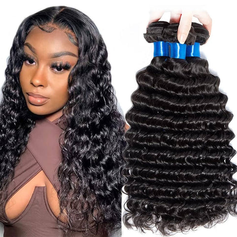 Peruvian Virgin Human Hair Deep Wave 3 Bundles