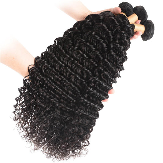 Deep Wave Brazilian Hair Bundles With 13x4 Lace Frontal - Lemoda Hair