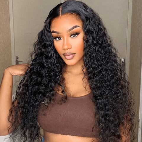 Water Wave 6x6 Closure Wigs Natural Wave Transparent Lace Front Wigs 180% density