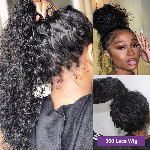 Lemoda 360 Lace Frontal Wigs Water Wave Bleached Knots Invisi-Strap Breathable Human Hair Wigs