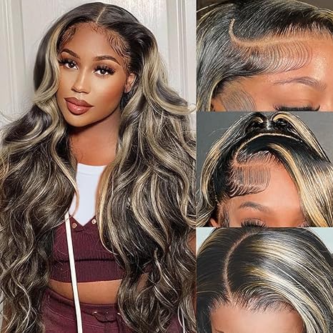 Lemoda 13x4 Skinlike Real HD Lace Frontal Wigs Human Hair Body Wave p1b/27 Highlight Ombre Color Wig - Lemoda Hair