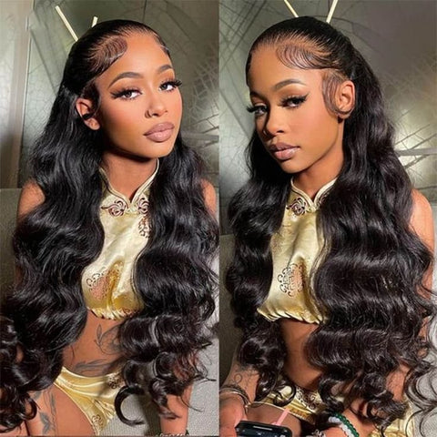 Fast Delivery Lemoda 13x6 Lace Frontal Wig Human Hair for Black Women Breathable HD Transparent Lace Body Wave Wig