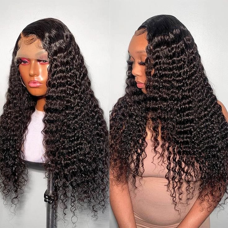 Fast Delivery Lemoda 180% Density Virgin Human Hair 13x6 Lace Frontal Wig Pre Plucked Hairline Deep Wave Wig for Black Women