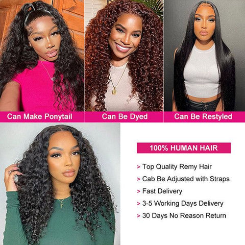 Fast Delivery Lemoda 180% Density Virgin Human Hair 13x6 Lace Frontal Wig Pre Plucked Hairline Deep Wave Wig for Black Women