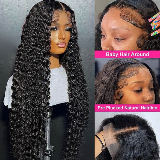 Fast Delivery Lemoda 180% Density Virgin Human Hair 13x6 Lace Frontal Wig Pre Plucked Hairline Deep Wave Wig for Black Women