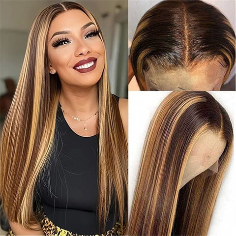 Flash Sale | Lemoda P4/27 Highlight Wigs 13x4 Lace Front Human Hair Wigs 150% - Lemoda Hair