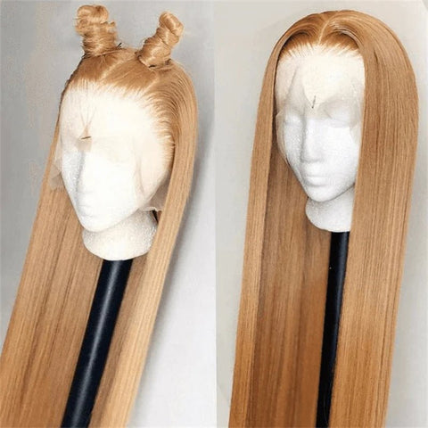 Honey Blonde 13x4 Lace Front Wigs Human Hair Straight Transparent Lace Front Wigs Pre Plcuked With Baby Hair - Lemoda Hair