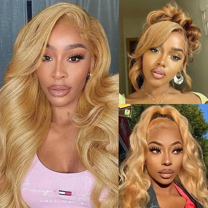 Honey Blonde Wig Human Hair Pre Plucked 13x6 Lace Front Wigs Body Wave Wigs Human Hair With Baby Hair - Lemoda Hair