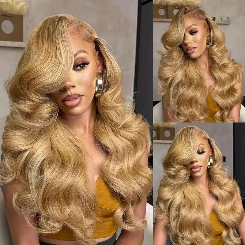 Honey Blonde Wig Human Hair Pre Plucked 13x6 Lace Front Wigs Body Wave Wigs Human Hair With Baby Hair - Lemoda Hair