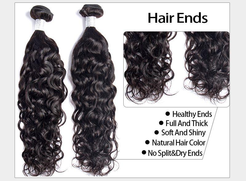 Indian Unprocessed 3 Bundles Water Wave Virgin Hair With 4x4 Lace Closure - Lemoda Hair