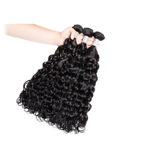 Indian Unprocessed 3 Bundles Water Wave Virgin Hair With 4x4 Lace Closure - Lemoda Hair