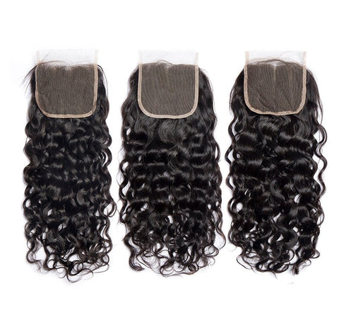 Indian Unprocessed 3 Bundles Water Wave Virgin Hair With 4x4 Lace Closure - Lemoda Hair